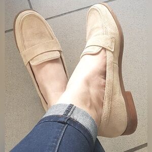 Franco Sarto Suede Stone Loafers in excellent condition!